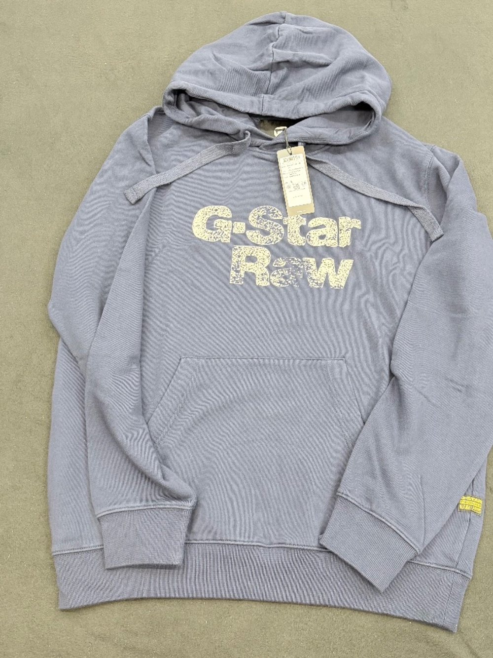 G-Star Painted Graphic Hoodie in Sartho Blue Size: L